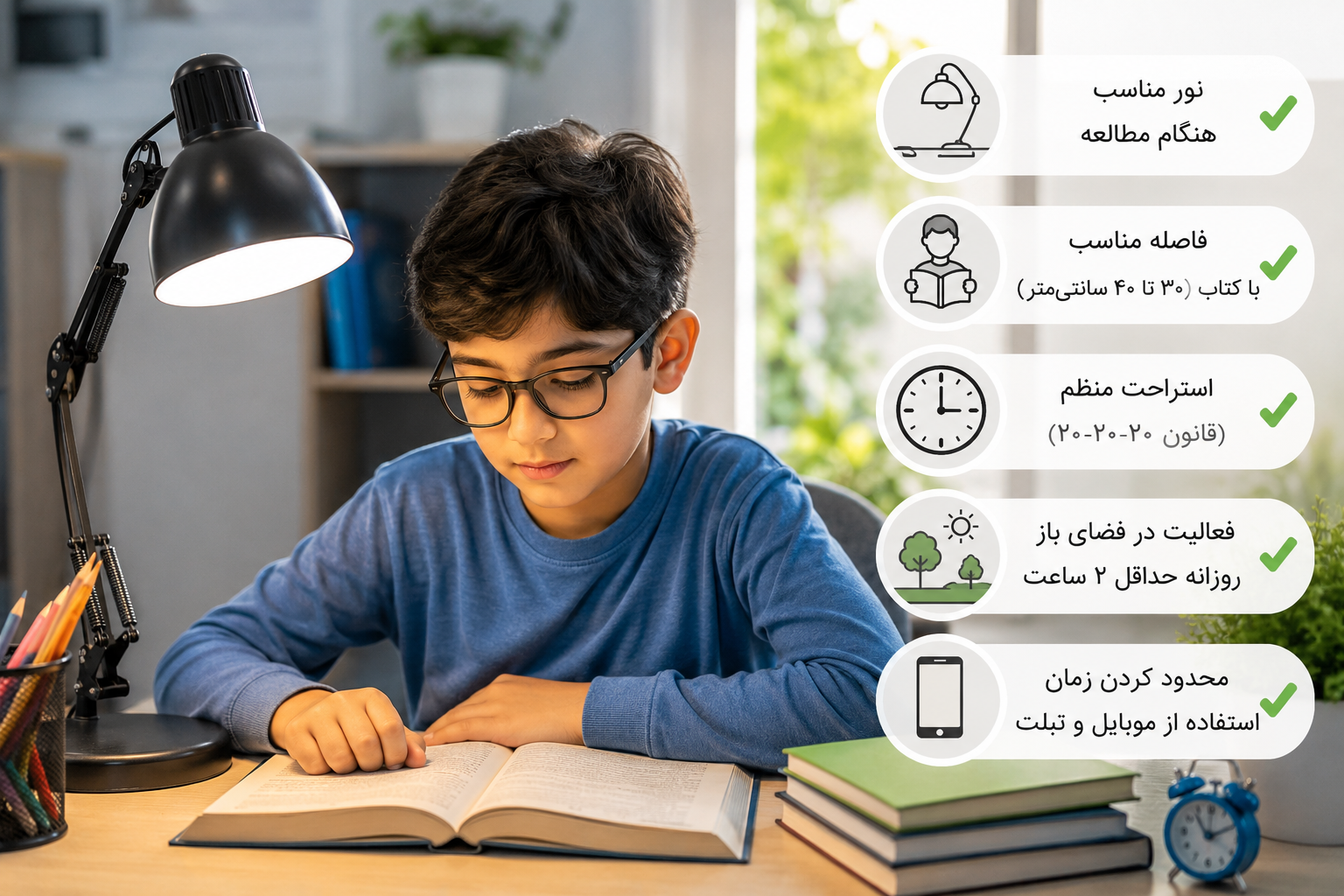 آیا مطالعه باعث ضعیفی چشم می‌شود؟ حقیقتی که همه والدین باید بدانند