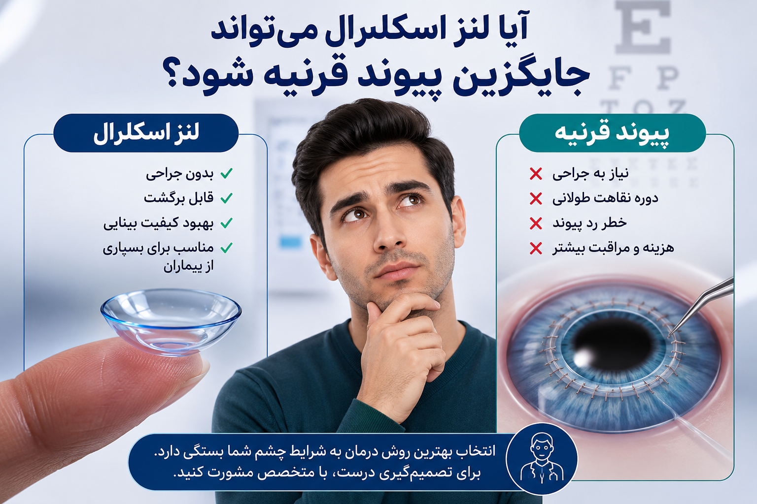 آیا لنز اسکلرال می‌تواند جایگزین پیوند قرنیه شود؟
